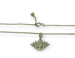 2.3 gr Conjunto Dorado Dije Ojo y Cadena Plata Italiana - comprar online