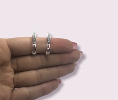 3 gr Aritos Cubanos con Cubic Plata Italiana - comprar online