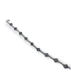 5.4 gr Pulsera Piedritas Grises Plata Italiana - comprar online