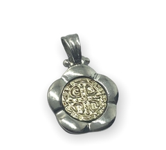 AG68SB Dije San Benito reversible Plata y Oro - Stal Joyas