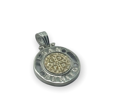 AG98 Dije San Benito reversible Plata y Oro - Stal Joyas