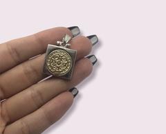 AG76 Dije San Benito reversible Plata y Oro
