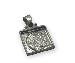 AG77SB Dije San Benito reversible Plata y Oro - Stal Joyas