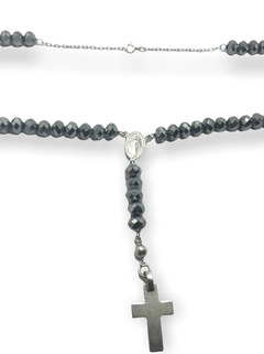 ROPI 2 GR Rosario Piedras Humo Tornasoladas (45cm) Plata 925 en internet