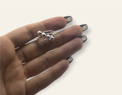 CRI 567 Anillo Triple Bolitas Plata 925