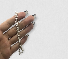 CRI 557 Pulsera Rolo Texturada Cierre Marinero (20cm) Plata 925
