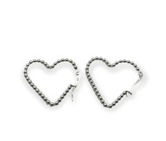 CRI 536 538 Aros Argollas Corazon Bolitas (35 y 30 mm) Plata 925 - comprar online