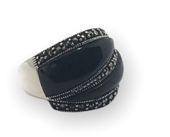 CRI 534 Anillo Piedra Negra Plata 925 en internet