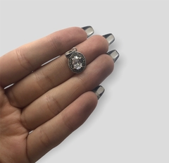 CRI 526 Dije Circular con Piedra / Variedad de Colores (12mm) Plata 925 - comprar online