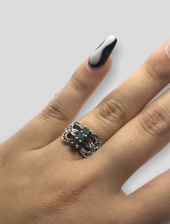TAI 2 Anillo Mariposas con Piedras / Variedad de Colores Plata 925 - comprar online