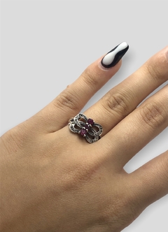 TAI 2 Anillo Mariposas con Piedras / Variedad de Colores Plata 925 en internet