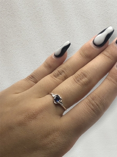MO5 Anillo Piedra Azul Plata 925