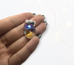 PAV 18 BL Dije Piedra Blanco Tornasolado Plata 925
