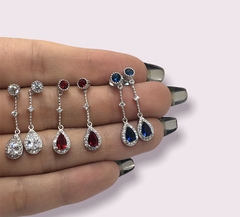 DA 24 Aros Colgantes / Variedad de Colores Plata 925