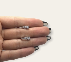 DA 18 Aros Pasantes Cubic Blanco Plata 925 - comprar online