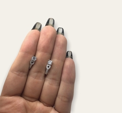DA 18 Aros Pasantes Cubic Blanco Plata 925