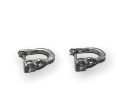 DA 18 Aros Pasantes Cubic Blanco Plata 925 - Stal Joyas