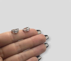 DA 15 Aros Pasantes Cubic Blanco Plata 925