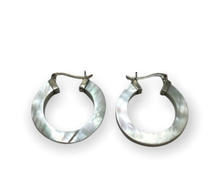 DA 1 BL Aros Argollas Nacar Blanco (30mm) Plata 925 - comprar online