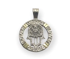 DV 724 Dije Mano de Fatima Circular Plata 925 y Oro - comprar online