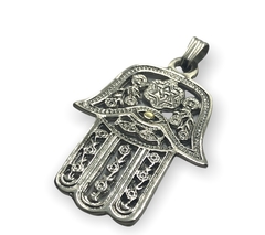 DV 635 Dije Mano de Fatima Grande Plata 925 y Oro - comprar online
