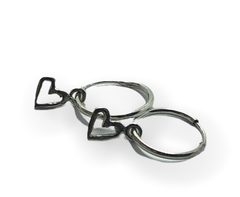 ART 2 Aro Argolla con Dije Forma Corazon Plata 925 - comprar online