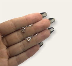 ART 2 Aro Argolla con Dije Forma Corazon Plata 925