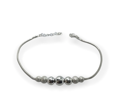 SNAKE 03 Pulsera Bolitas Cierre Regulable Plata 925