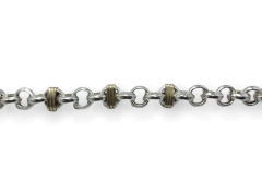 PU-ROLO 3 C/0 Pulsera Rolo Cierre Marinero Plata 925 y Oro - comprar online