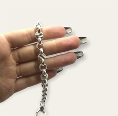 PU-ROLO 2 C/0 Pulsera Rolo Cierre Marinero Plata 925 y Oro en internet
