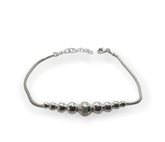 FANTASIA 62 Pulsera Bolitas Cierre Regulable Plata 925 - comprar online
