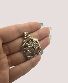 AG 284 Dije Redondo Arbol de la Vida Plata 925 y Oro - comprar online