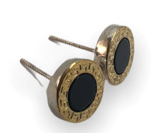 AG 90 GR/G Aros Pasantes (10 mm) Circulares Negro Plata 925 y Oro