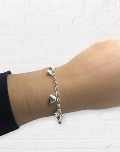 5.2 gr Pulsera Corazones Plata Italiana en internet