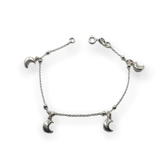 3.8 gr Pulsera Lunas Plata Italiana