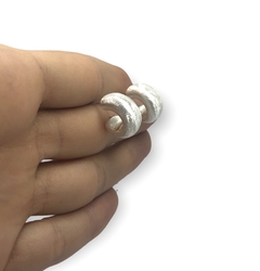 4.1 gr Aro Premium Pasante Media Argolla Inflada (17 mm) Plata Italiana - Stal Joyas