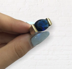 AG 57 AM/BL/N/AZ Anillos piedra Solitaria-Variedad de colores Plata 925 y Oro - Stal Joyas