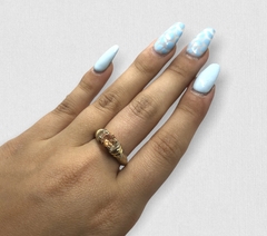 AG 309 BL/AM Anillo Piedra Solitaria/Variedad de color Plata y Oro - comprar online
