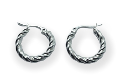 3553-2 Aros Argollas Trenzadas Acero Blanco (20mm)