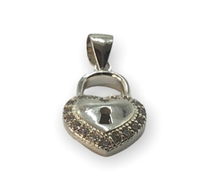 MAR 28 Dije Candado con Cubics Plata 925 - comprar online