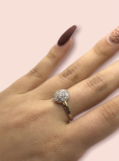 AV-FRUTI CH Anillo con Cubics Blancos Plata y Oro - comprar online