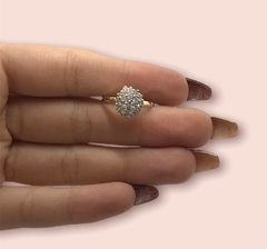 AV-FRUTI CH Anillo con Cubics Blancos Plata y Oro