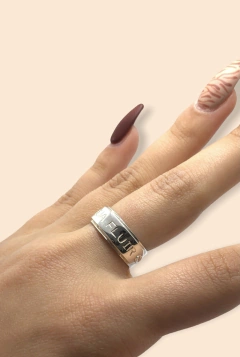 AV 781 - DEJA FLUIR Anillo con Frase Plata 925 en internet