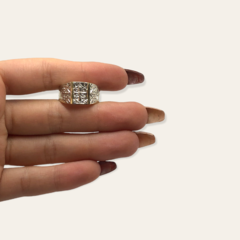 AV 625 Anillo Cruz Plata y Oro - comprar online