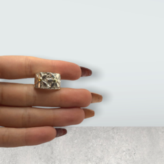 AV 612 Anillo Flores Plata y Oro - comprar online