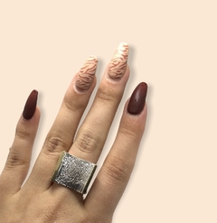 AV 599 Anillo de Diseño Cuadrado Plata y Oro - comprar online