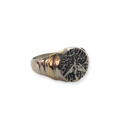 AV 444 Anillo Aguila Plata y Oro