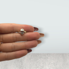 AV 434 Anillo Calavera Plata y Oro