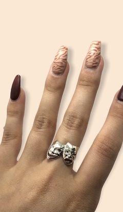 AV 324 Anillo Caras Teatrales Plata 925 - comprar online