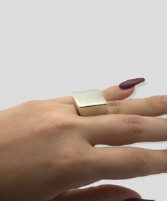 AV 1 Anillo Sello Cuadrado Plata 925 - comprar online